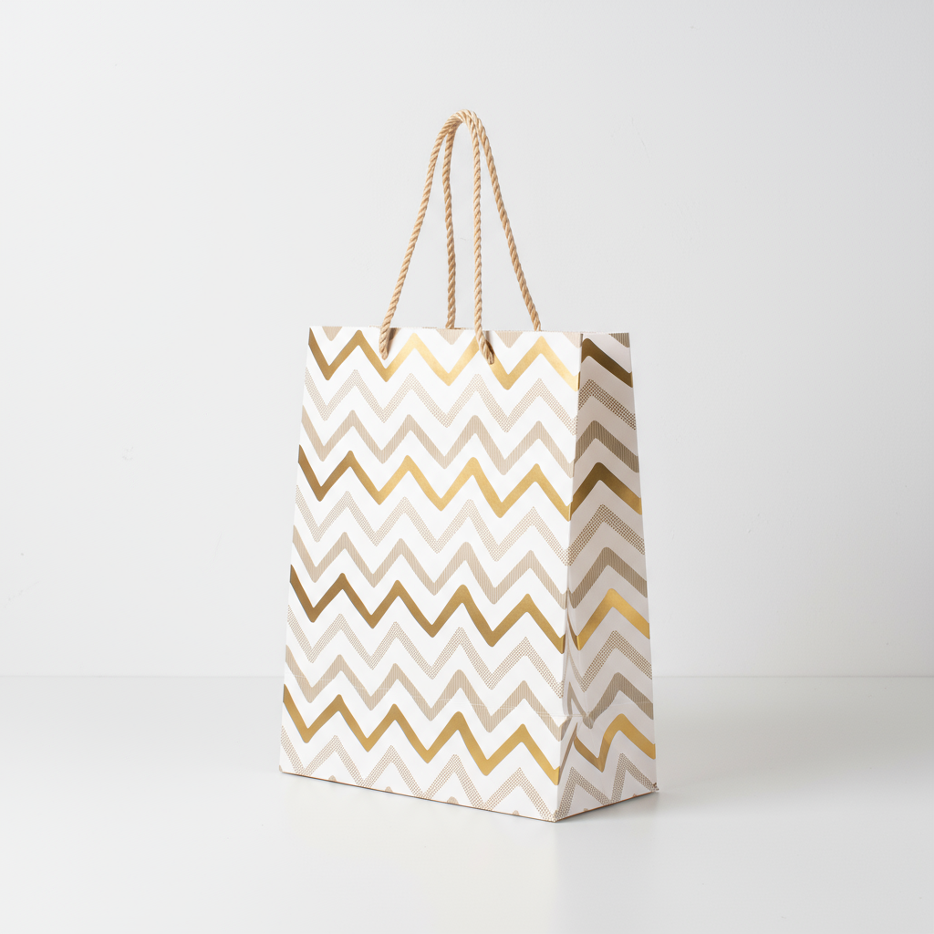 Foil Printed Paper Gift Bag Waves 26 X 32 X 10cm 1pc