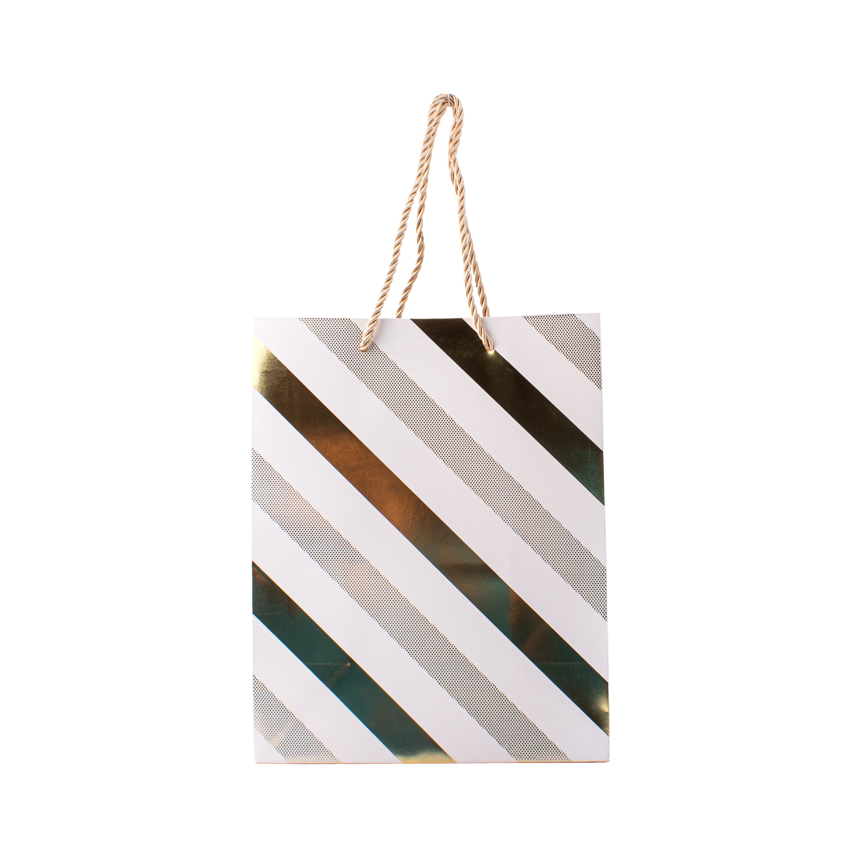 Foil Printed Paper Gift Bag Stripes 31 X 42 X 12cm 1pc