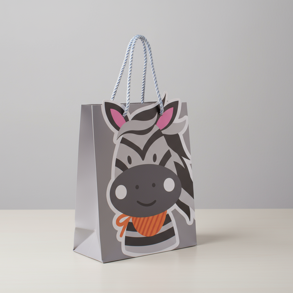 Paper Gift Bag Zebra 23 X 18 X 10cm 1pc