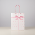Paper Gift Bag Pink Dot with Pink Gift Bow 23 X 18 X 10cm 1pc