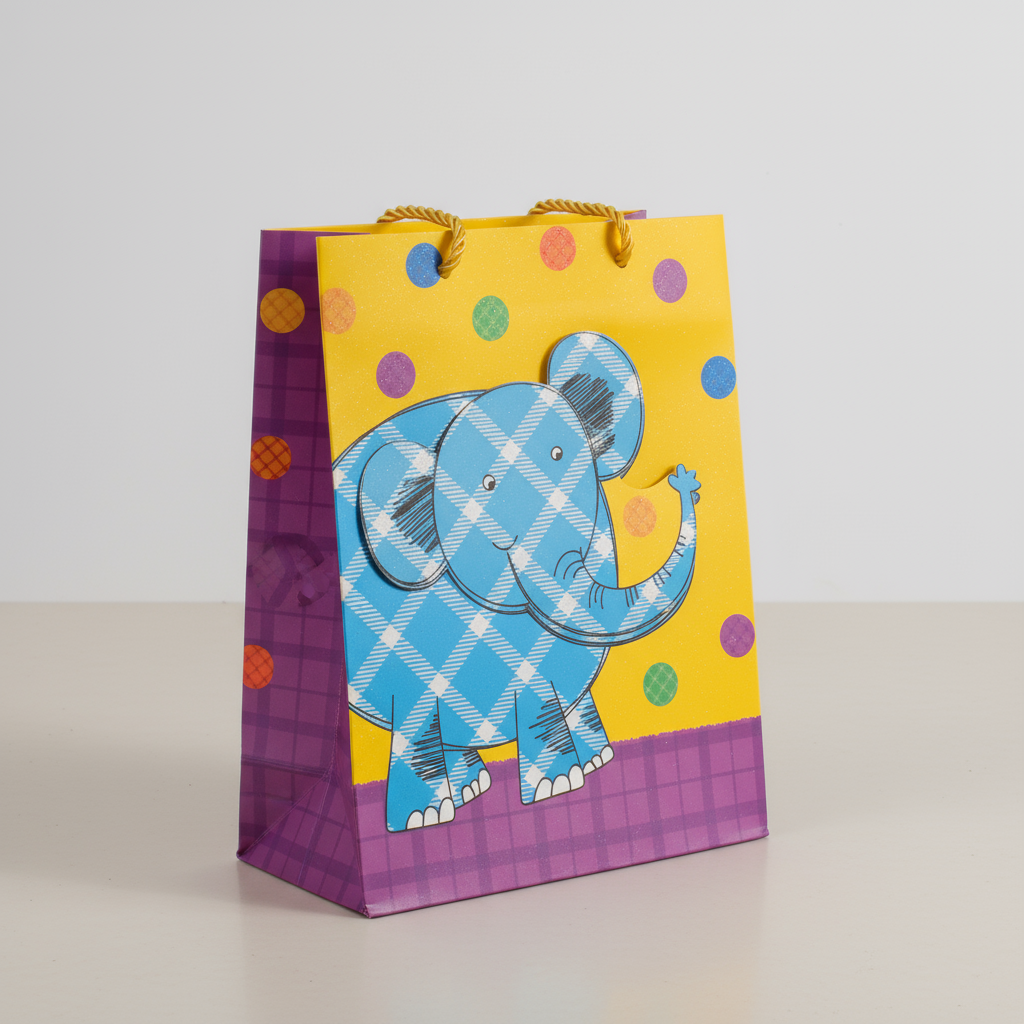 3D Paper Gift Bag Elephant 23 X 18 X 10cm 1pc