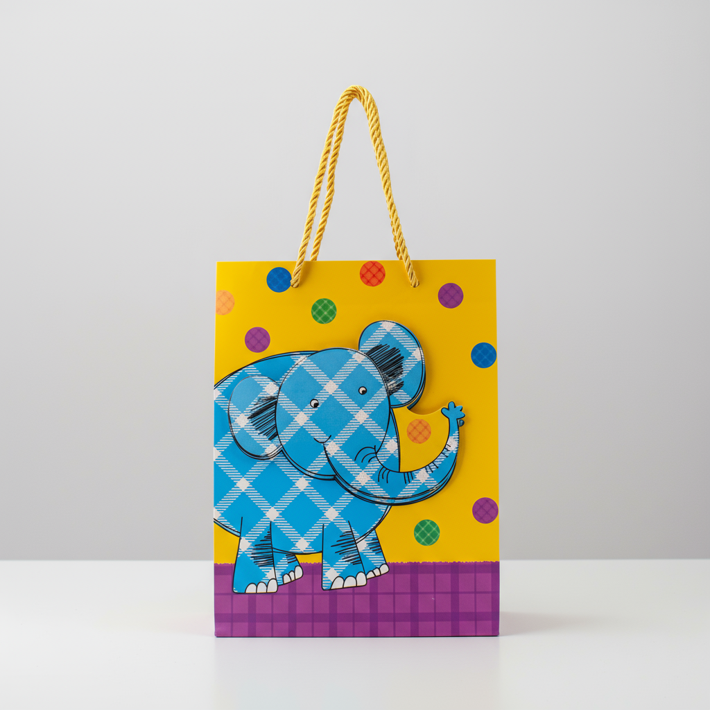 3D Paper Gift Bag Elephant 23 X 18 X 10cm 1pc