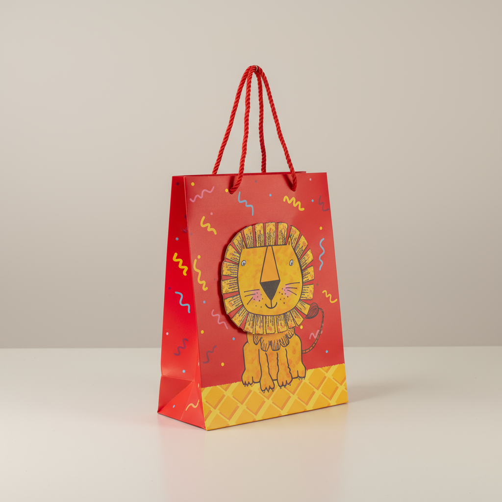 3D Paper Gift Bag Lion 23 X 18 X 10cm 1pc