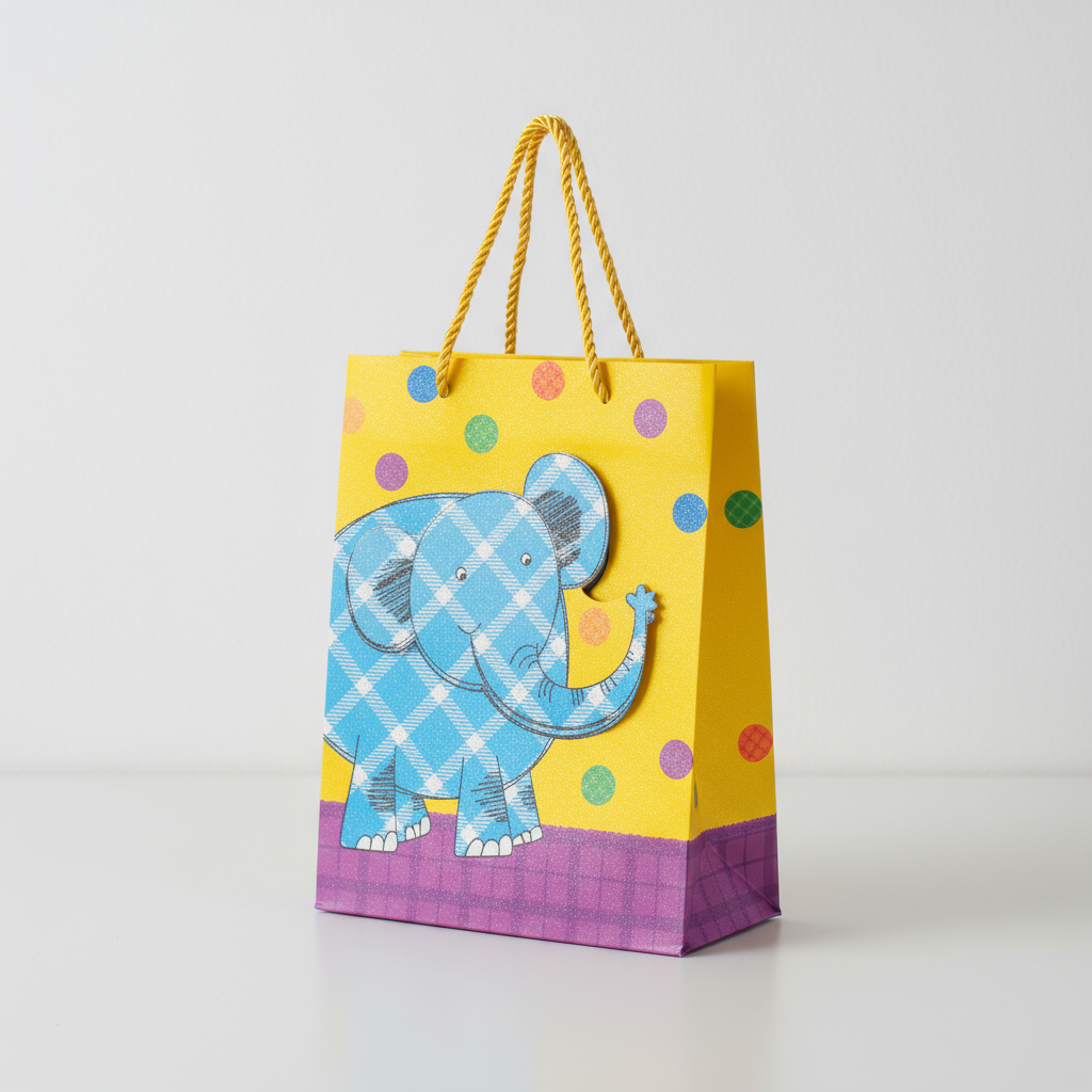 3D Paper Gift Bag Elephant 32 X 25.5 X 11cm 1pc
