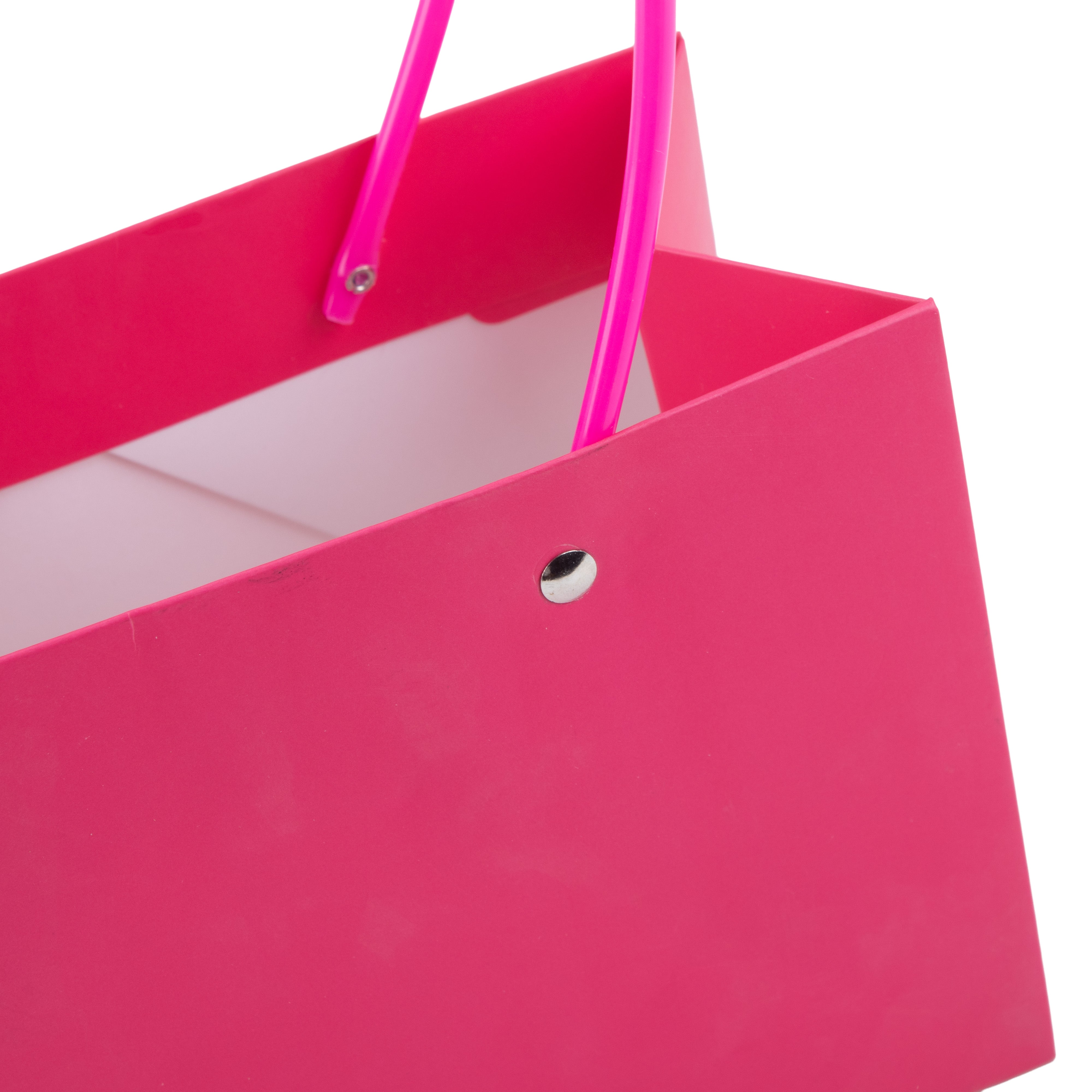 Paper Gift Bag With Straw Handle Pink 8.5x12.5inch 1pc