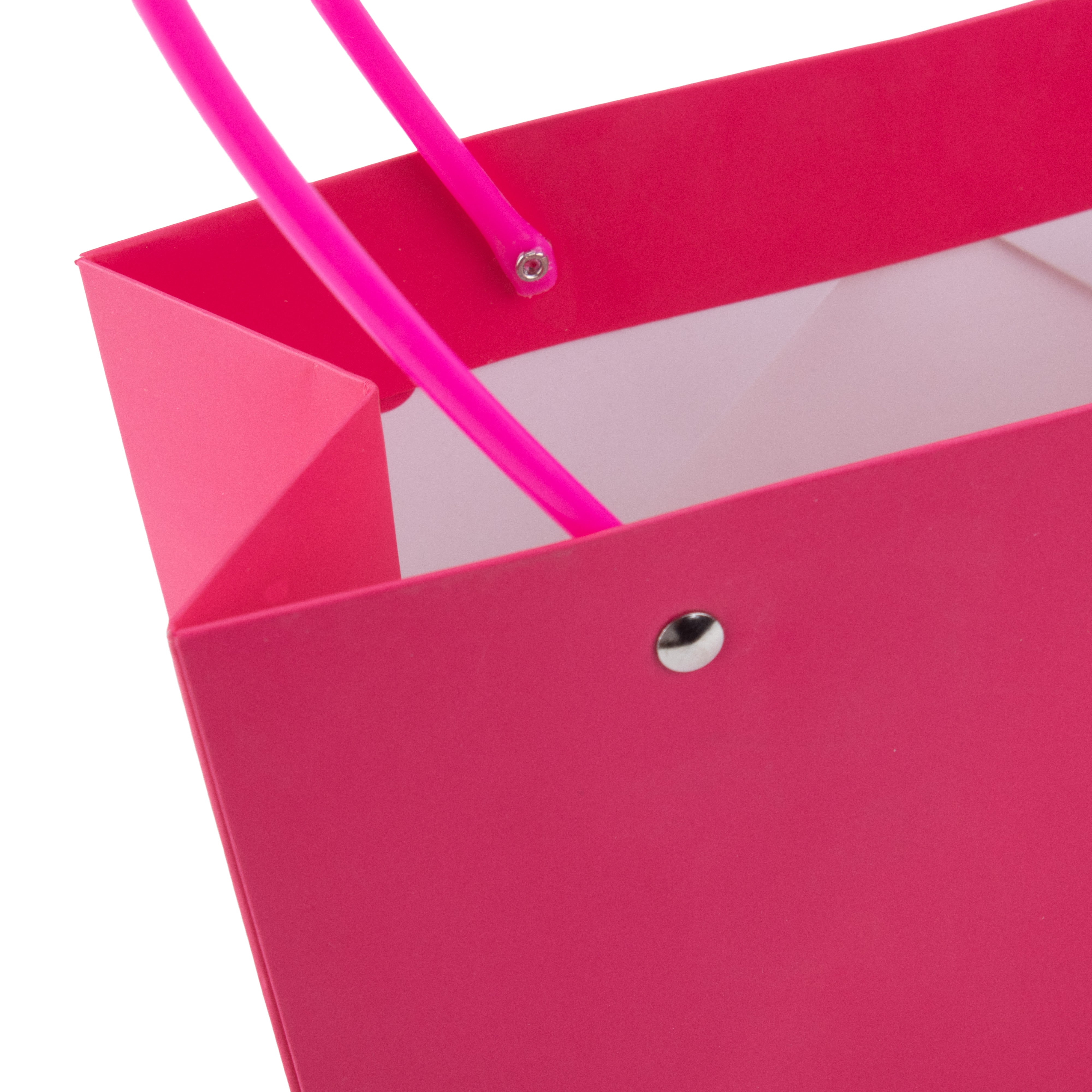 Paper Gift Bag With Straw Handle Pink 8.5x12.5inch 1pc