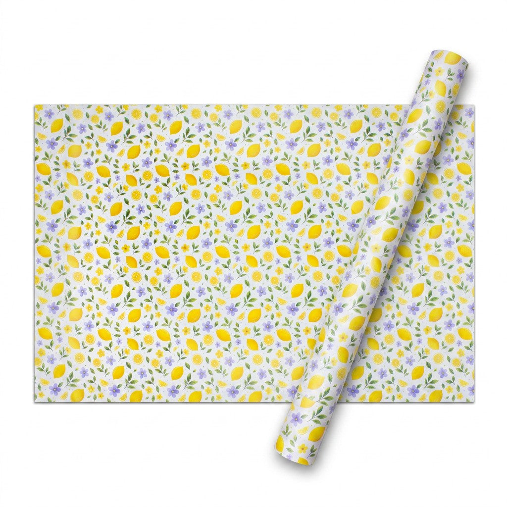 Gift Wrapping Paper Lemon Blossom 27.75 X 19.29inch 1 Sheet