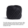 Crochet & Embroidery Thread - Cotton, 6 Ply, Black, Approx. 32mt, 10g Ball