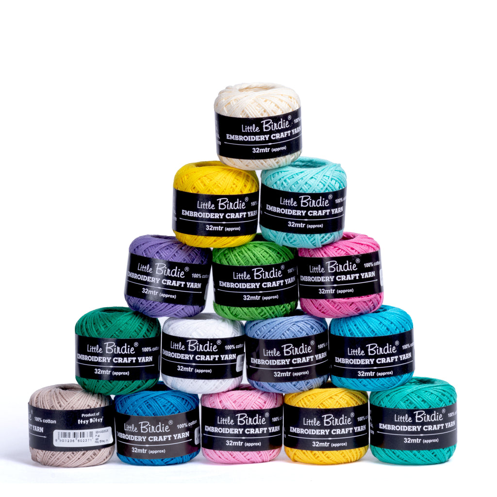 Crochet & Embroidery Thread - Cotton, 6 Ply, White, Approx. 32mt, 10g Ball