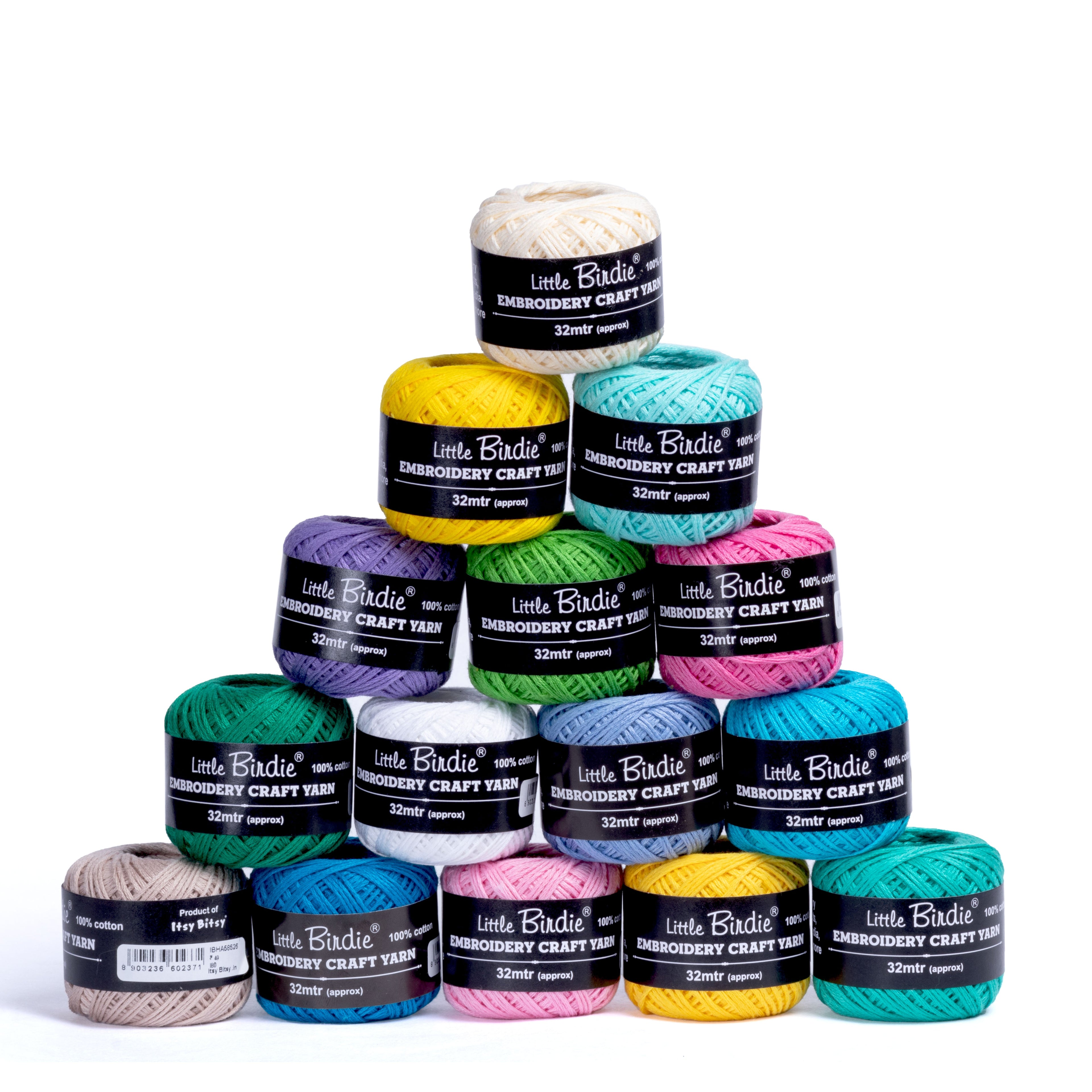 Crochet & Embroidery Thread - Cotton, 6 Ply, White, Approx. 32mt, 10g Ball