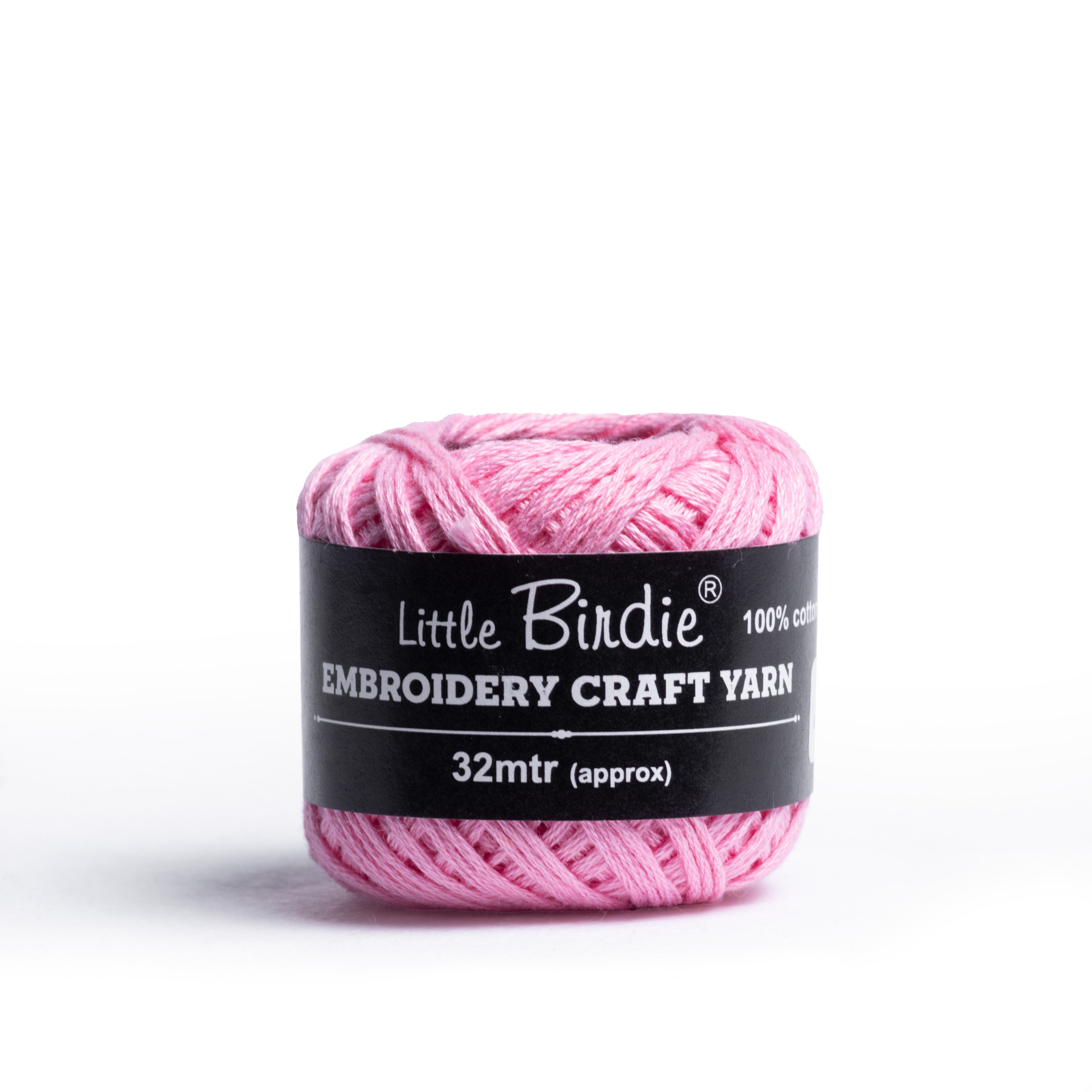 Crochet & Embroidery Thread - Cotton, 6 Ply, Light Pink, Approx. 32mt Ball