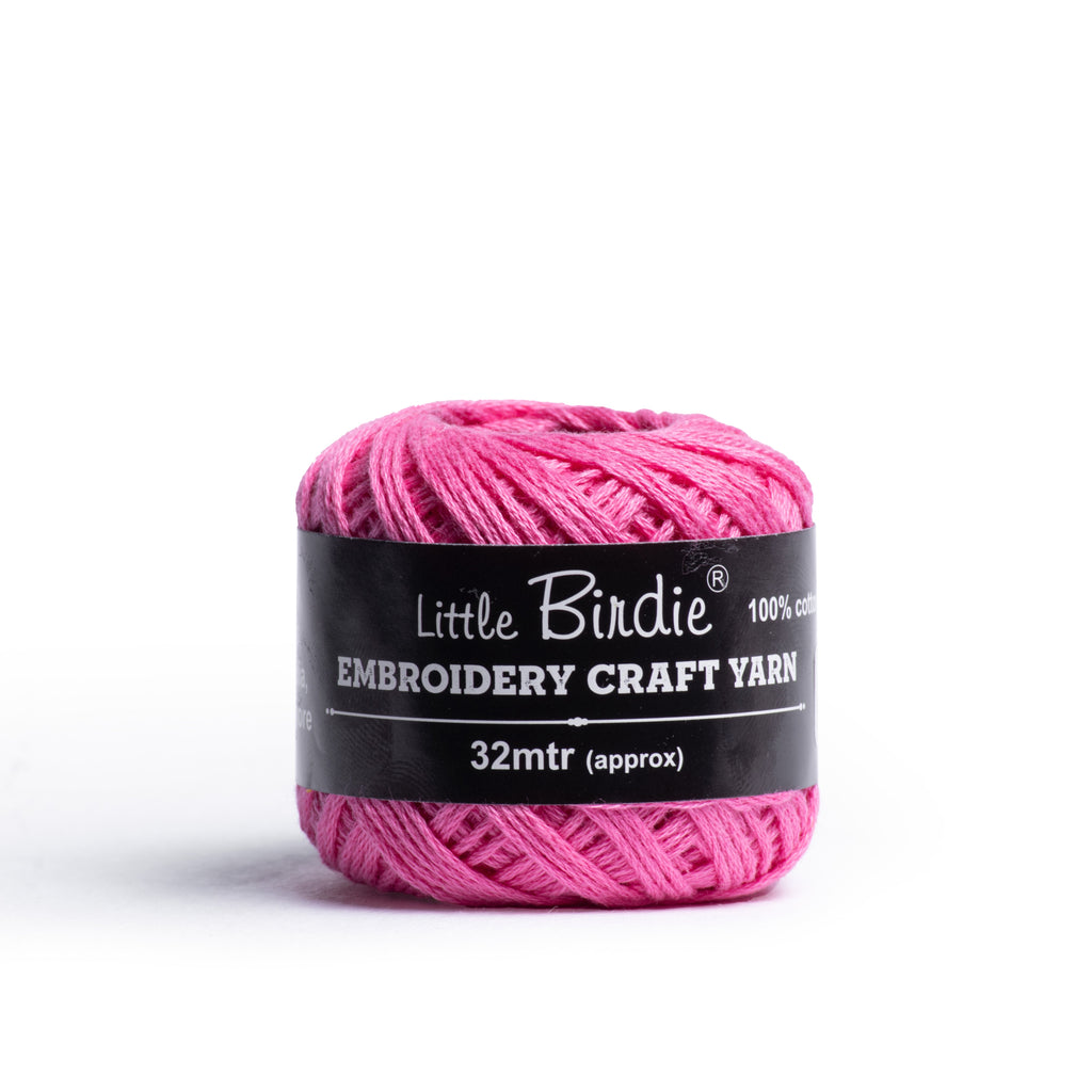 Crochet & Embroidery Thread - Cotton, 6 Ply, Medium Pink, Approx. 32mt Ball