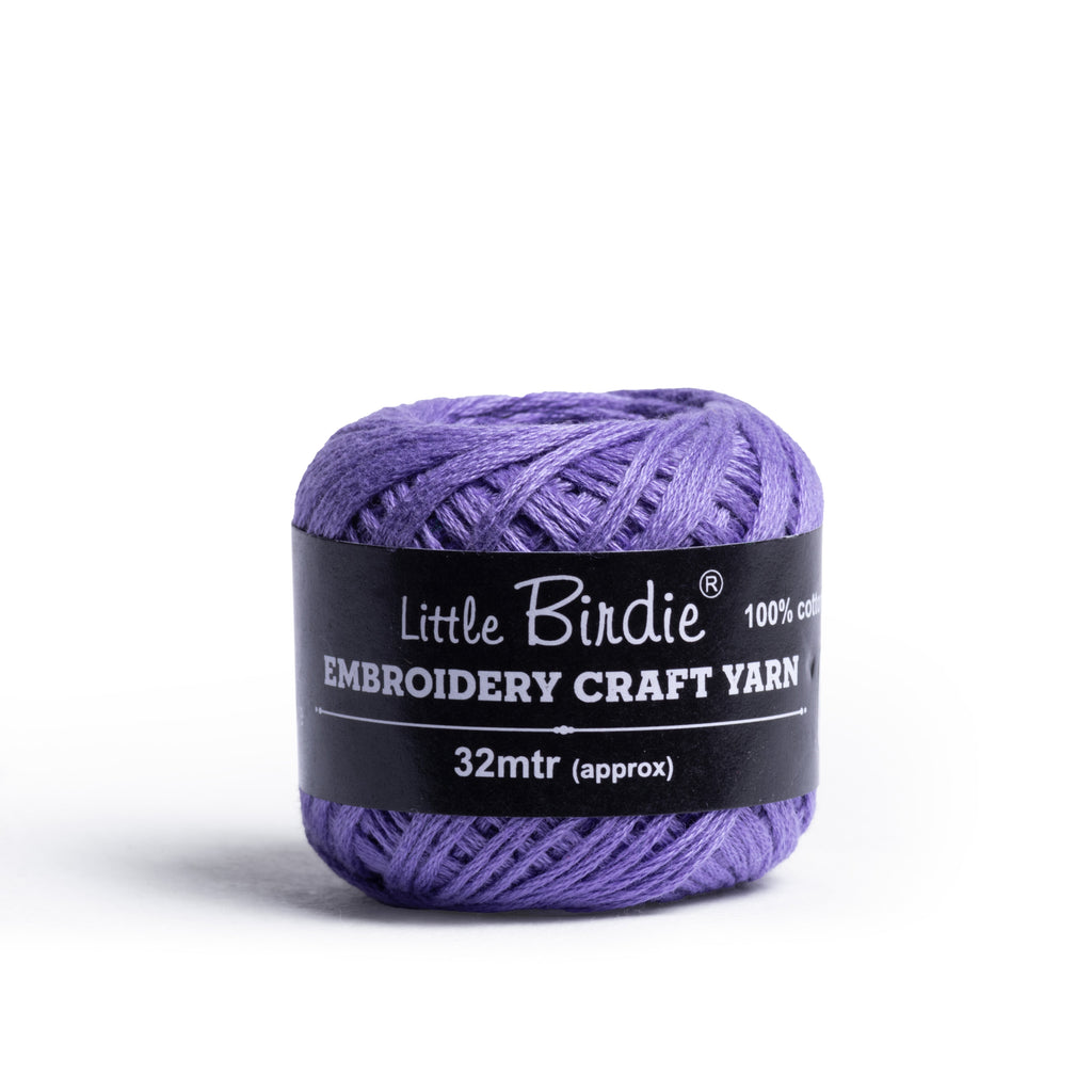 Crochet & Embroidery Thread - Cotton, 6 Ply, Purple, Approx. 32mt Ball