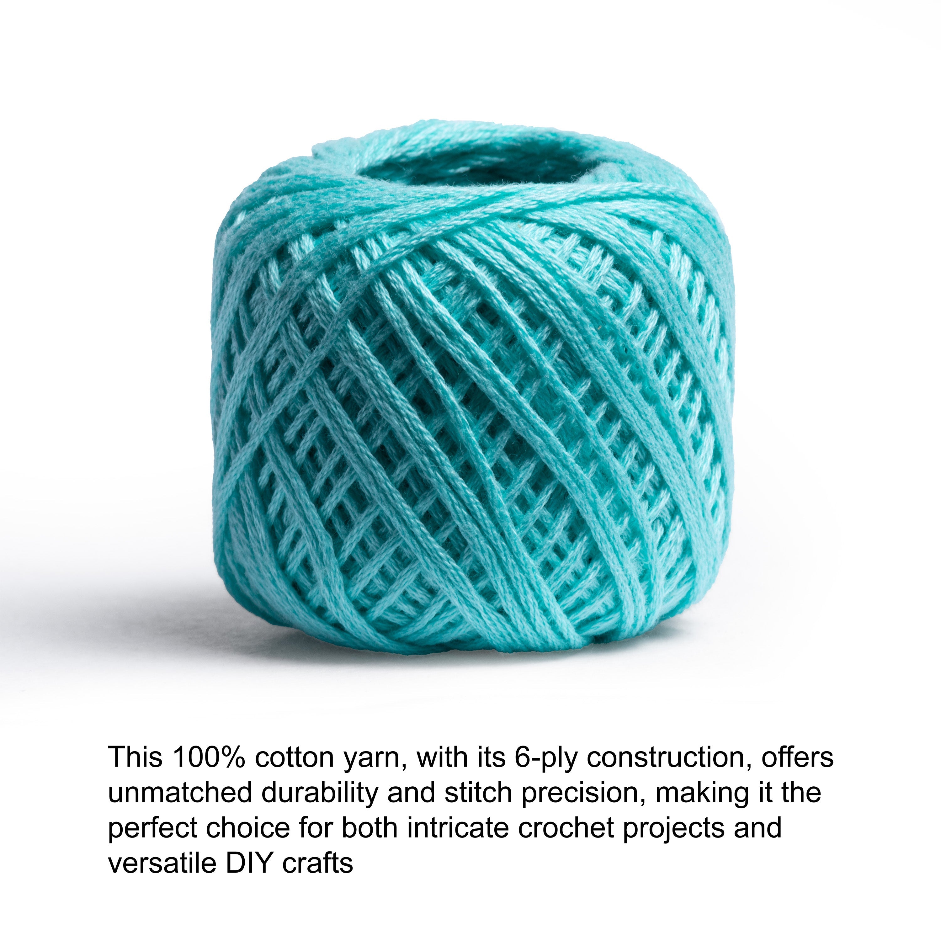 Crochet & Embroidery Thread - Cotton, 6 Ply, Sky Blue, Approx. 32m Ball