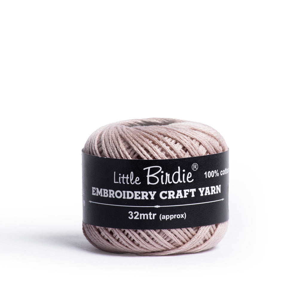 Crochet & Embroidery Thread - Cotton, 6 Ply, Beige. Approx. 32mt Ball