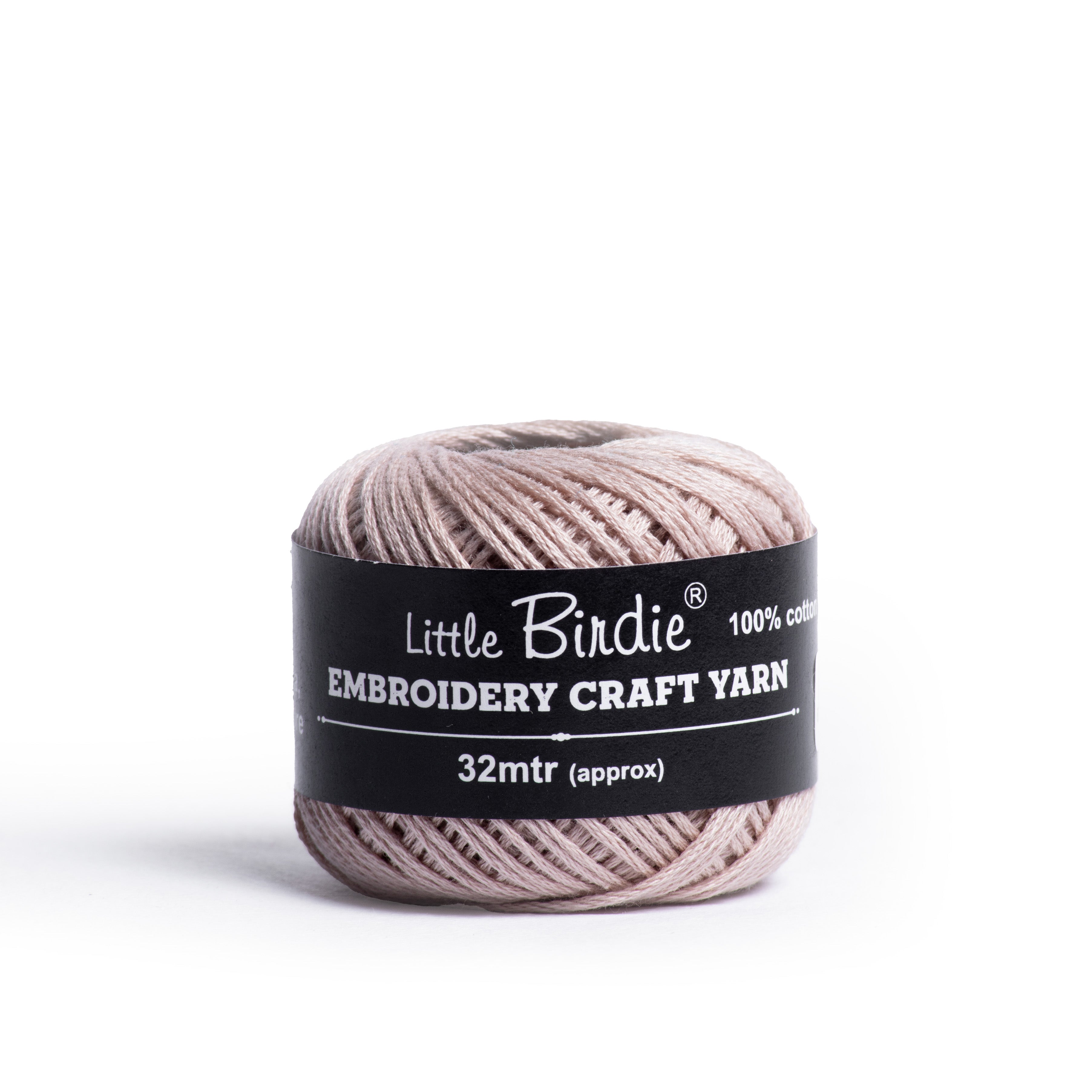 Crochet & Embroidery Thread - Cotton, 6 Ply, Beige. Approx. 32mt Ball
