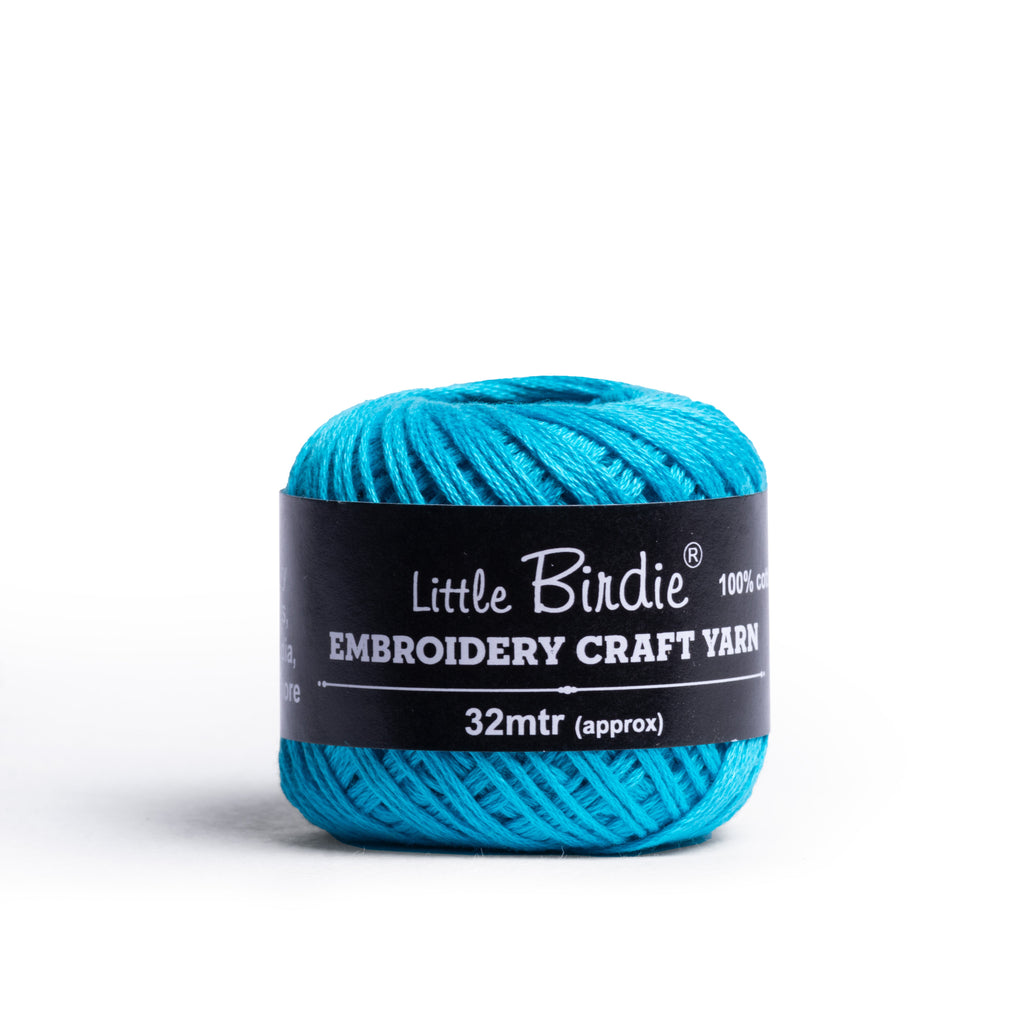 Crochet & Embroidery Thread - Cotton, 6 Ply, Blue, Approx. 32mt Ball