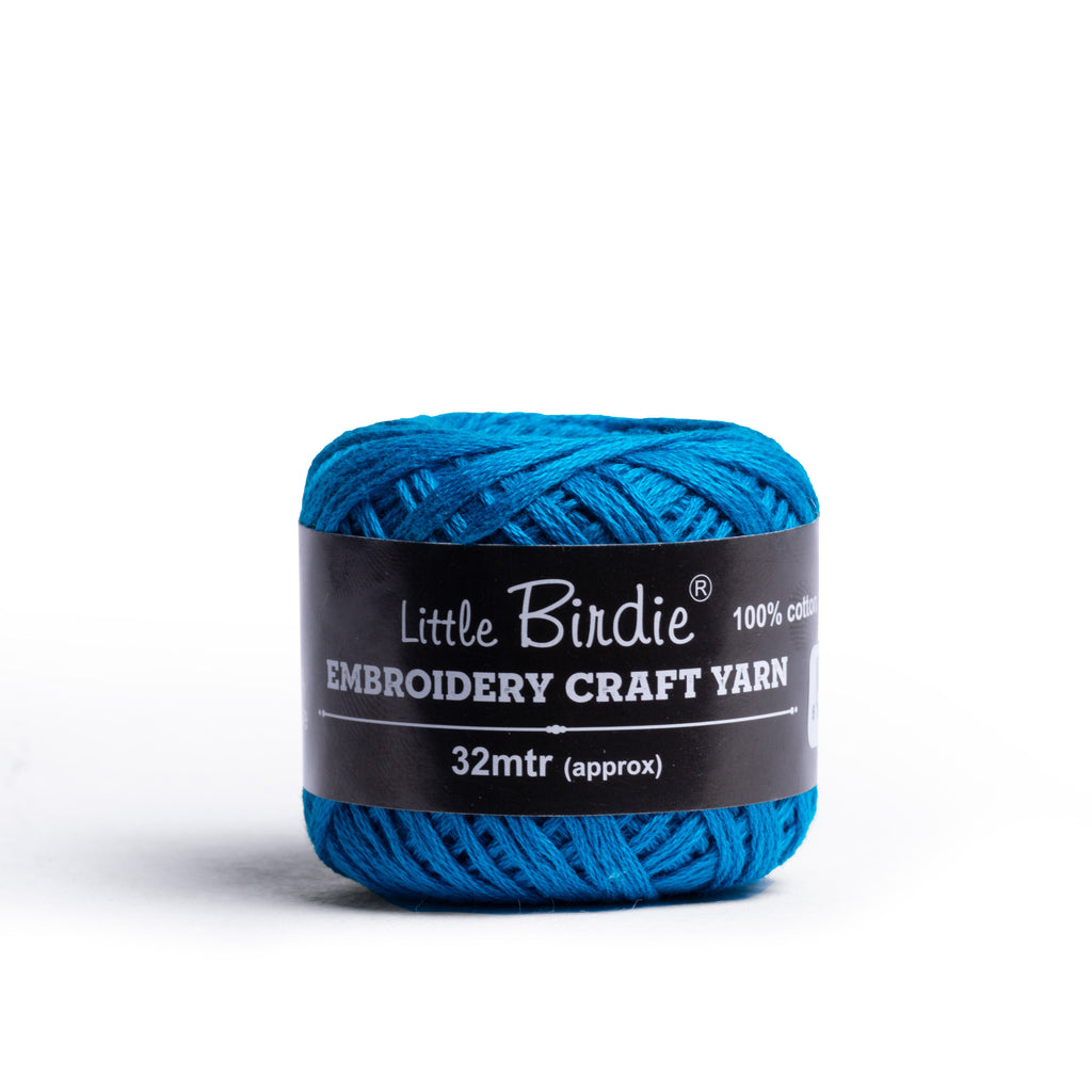 Crochet & Embroidery Thread - Cotton, 6 Ply, Cobalt Blue, Approx. 32mt Ball