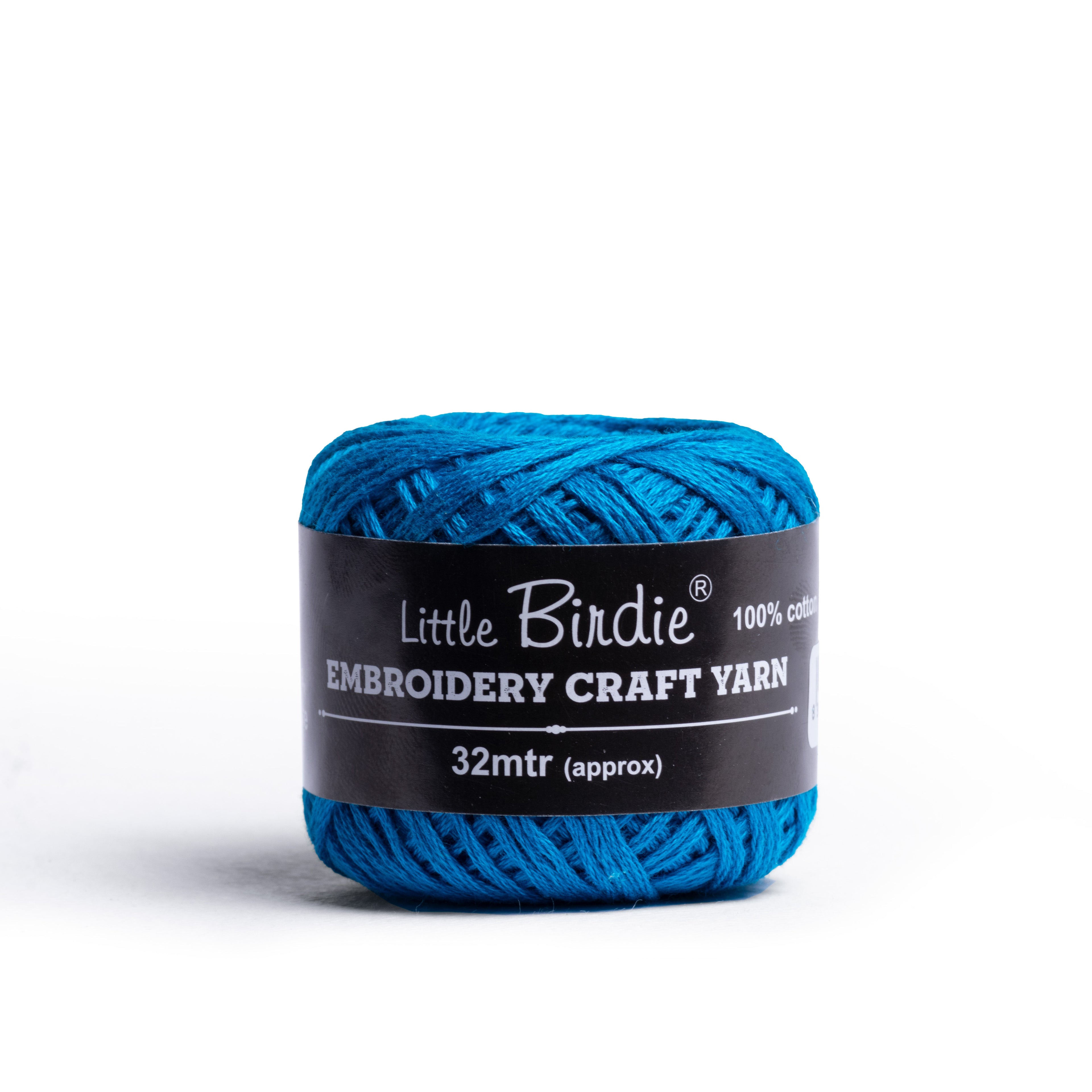 Crochet & Embroidery Thread - Cotton, 6 Ply, Cobalt Blue, Approx. 32mt Ball