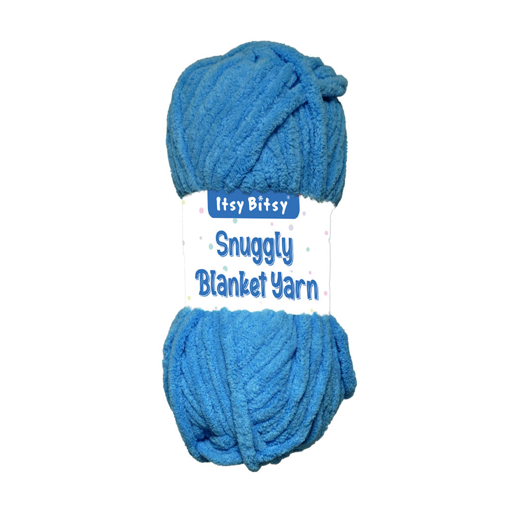 Snuggly Blanket Knitting/Crochet Yarn 100% Polyester Cyan Blue 50m 100g