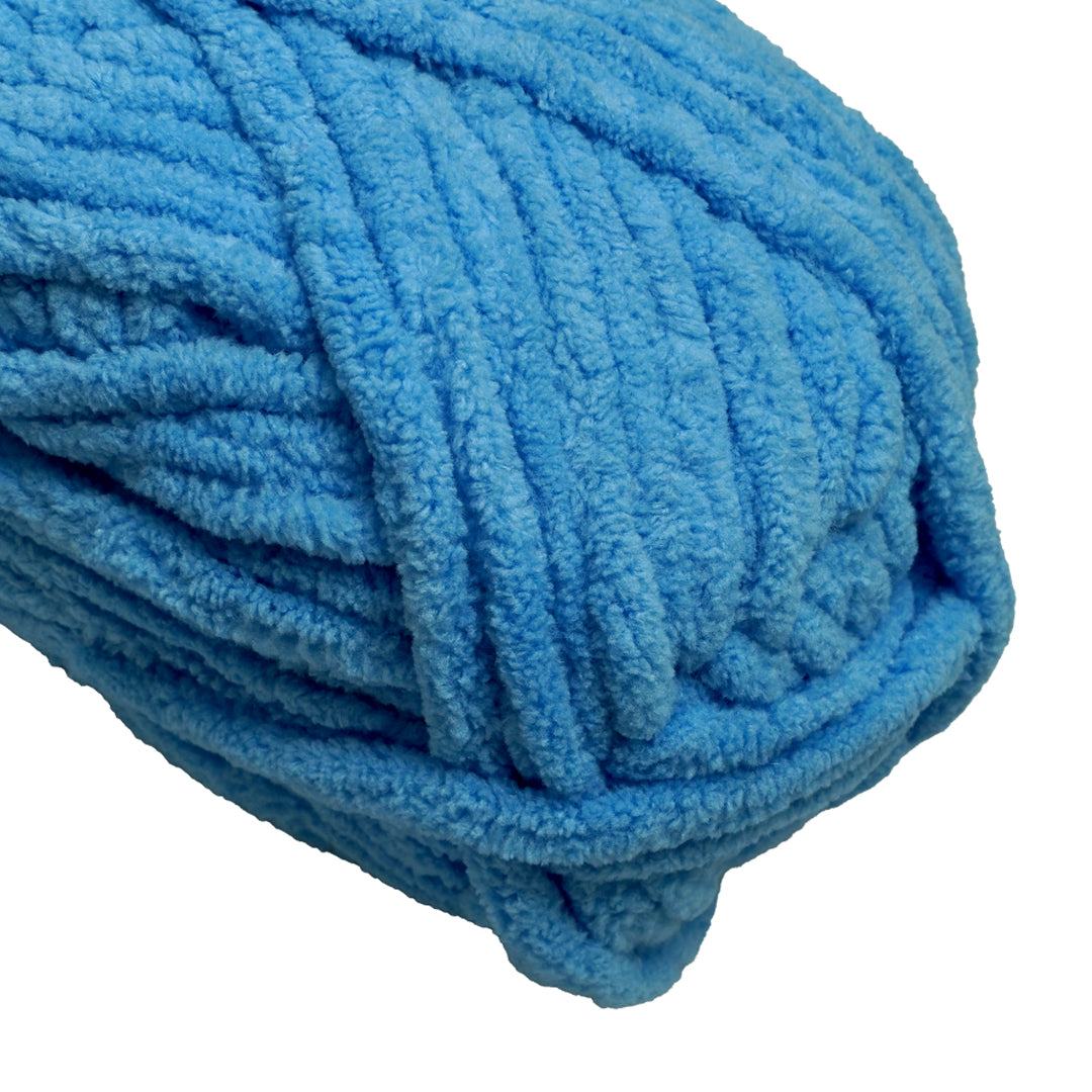 Snuggly Blanket Knitting/Crochet Yarn 100% Polyester Cyan Blue 50m 100g