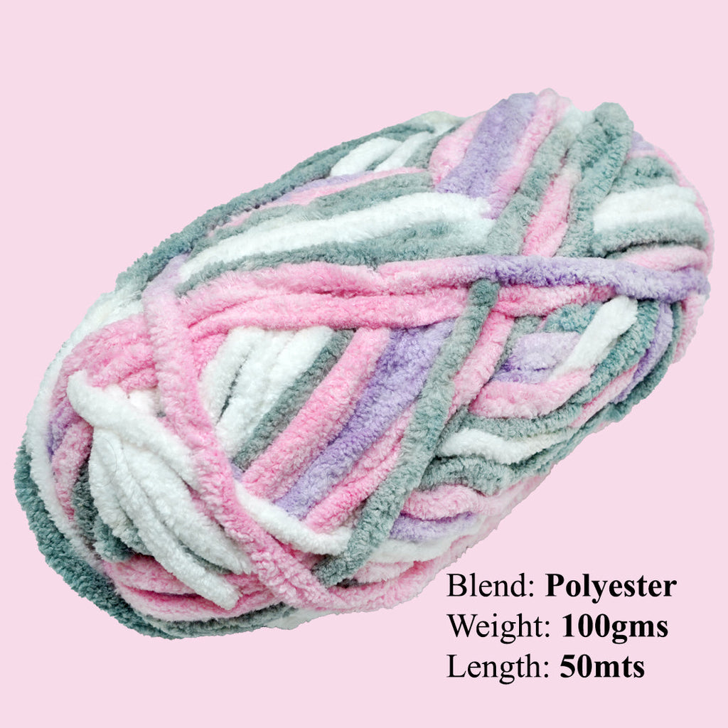Snuggly Blanket Knitting/Crochet Yarn 100% Polyester Orchid Rose Multi Colour 50m 100g