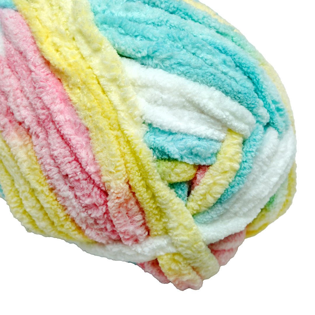 Snuggly Blanket Knitting/Crochet Yarn 100% Polyester Pastel Sky Multi Colour 50m 100g