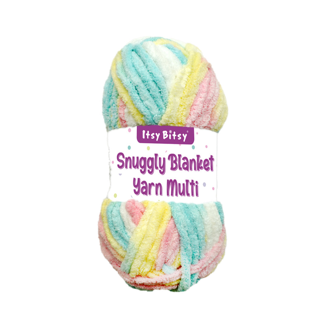 Snuggly Blanket Knitting/Crochet Yarn 100% Polyester Pastel Sky Multi Colour 50m 100g