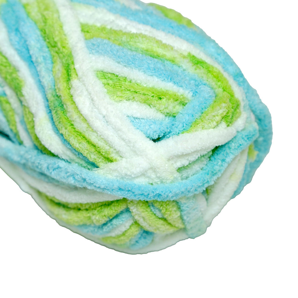 Snuggly Blanket Knitting/Crochet Yarn 100% Polyester Aqua green Multi Colour 50m 100g