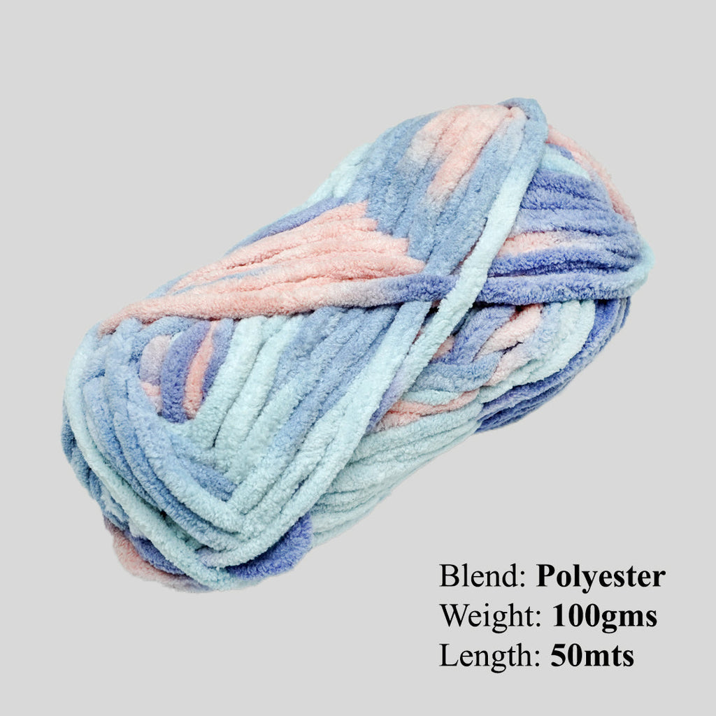 Snuggly Blanket Knitting/Crochet yarn Multi 100% Polyester Grey Marble Multi Colour 50m 100g
