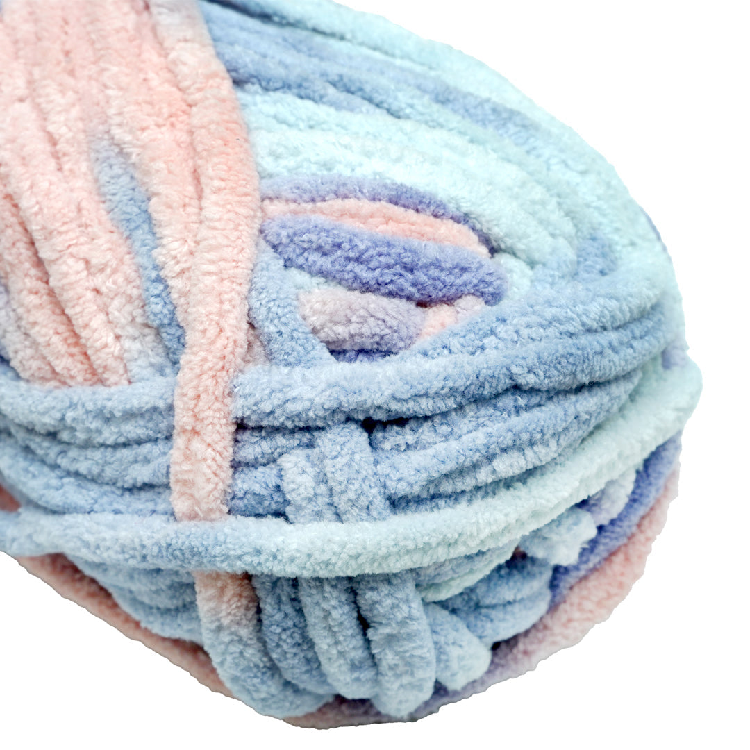 Snuggly Blanket Knitting/Crochet yarn Multi 100% Polyester Coral Sky Multi Colour 50m 100g
