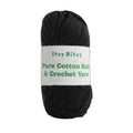 Cotton Comfy Knitting/Crochet Yarn 100% Cotton Jet Black 169m 100g
