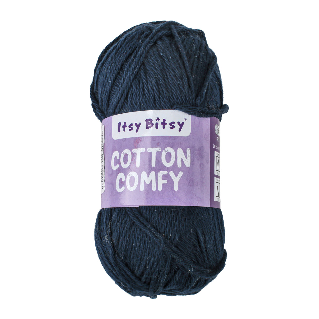 Cotton Comfy Knitting/Crochet Yarn 100% Cotton Midnight Blue 169m 100g