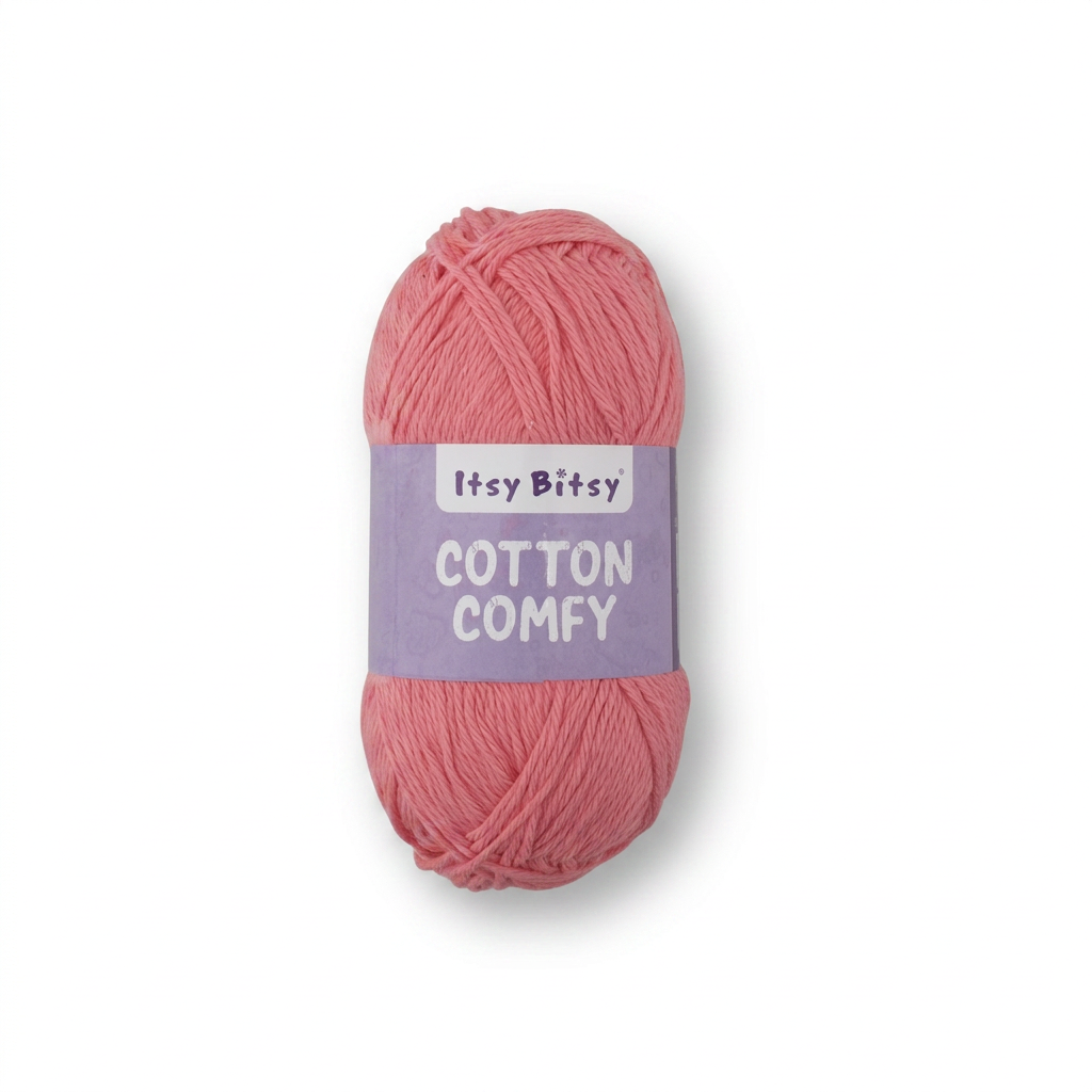 Cotton Comfy Knitting/Crochet Yarn 100% Cotton Rose Bud 169m 100g