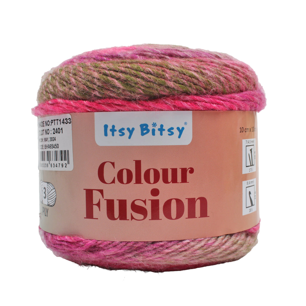 Colour Fusion Knitting/Crochet Yarn 100% Acrylic Pink Dawn 290m 100g