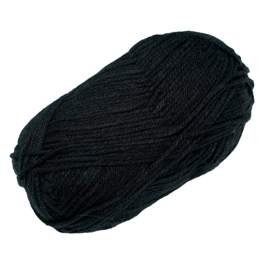 Velvet Touch Knitting/Crochet Yarn 100% Acrylic Jet Black 200m 100g
