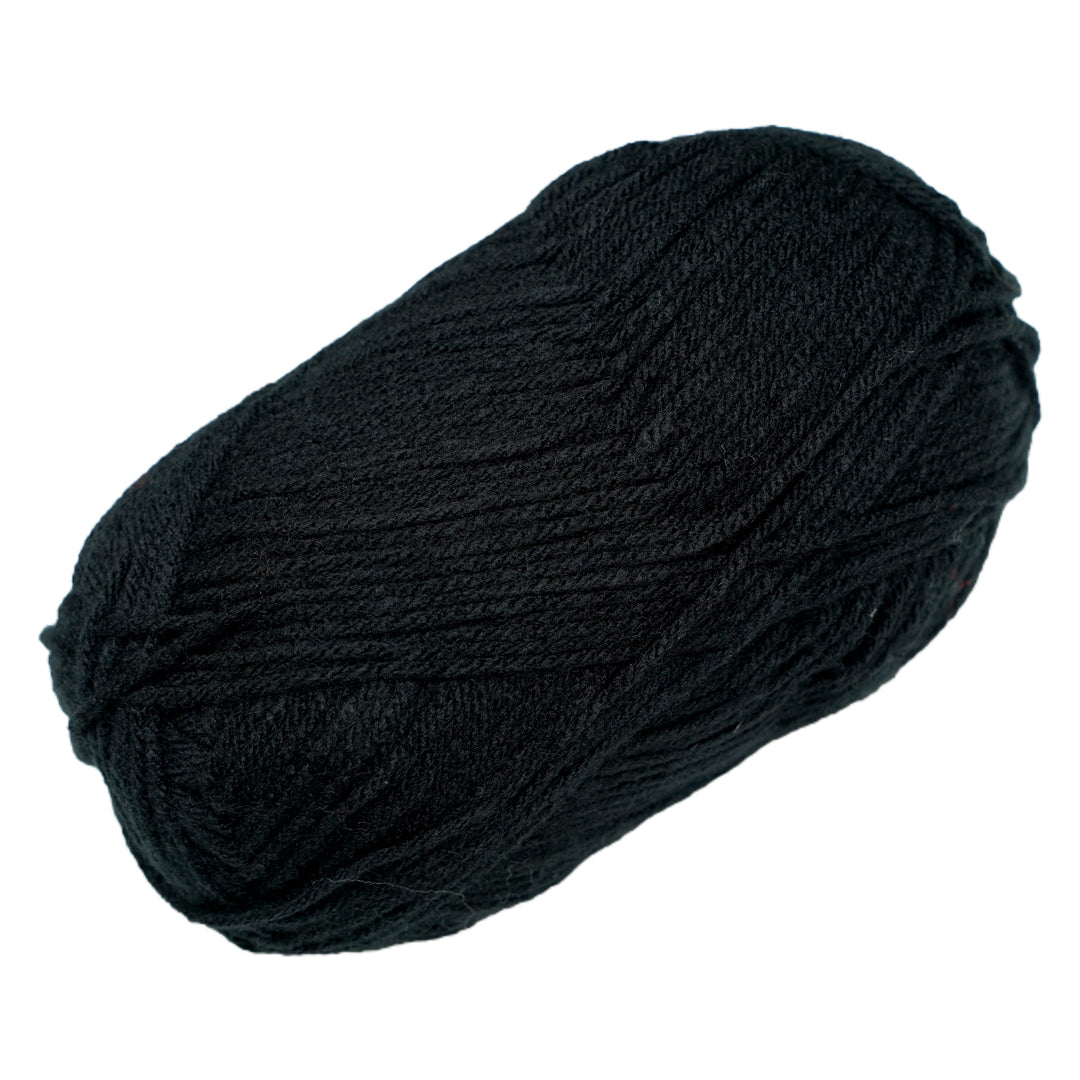 Velvet Touch Knitting/Crochet Yarn 100% Acrylic Jet Black 200m 100g