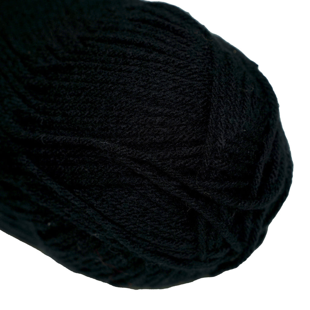 Velvet Touch Knitting/Crochet Yarn 100% Acrylic Jet Black 200m 100g