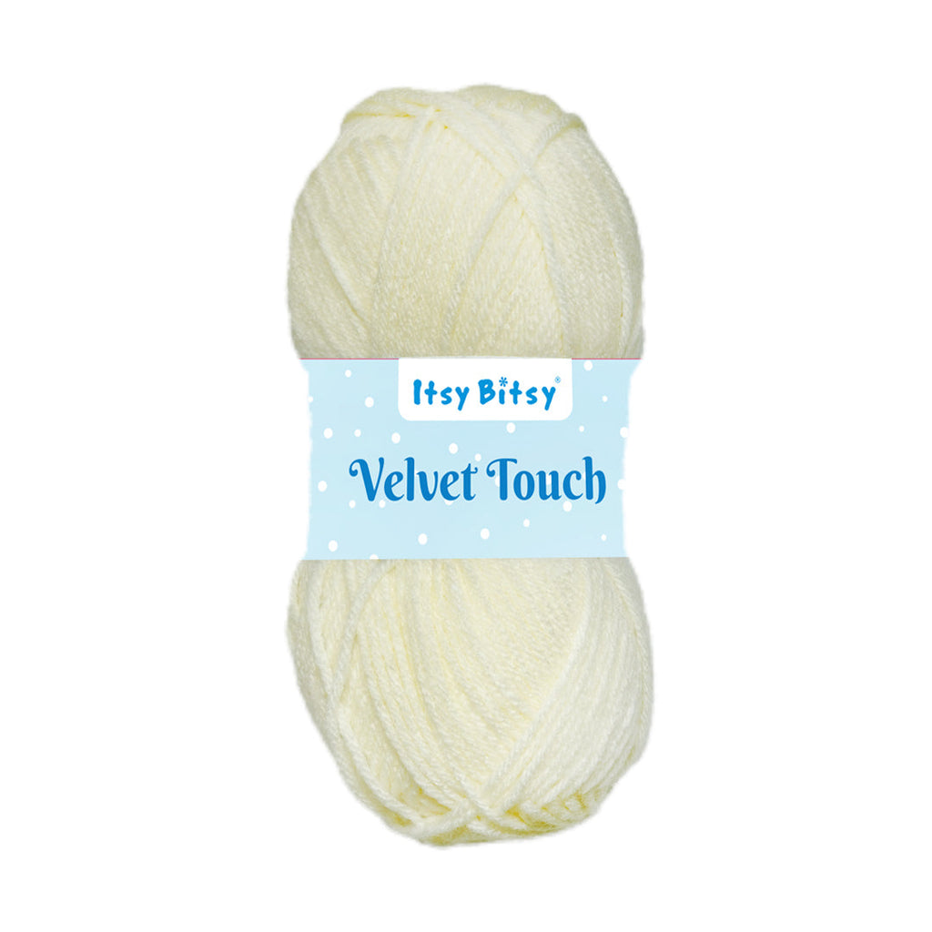 Velvet Touch Knitting/Crochet Yarn 100% Acrylic White 200m 100g