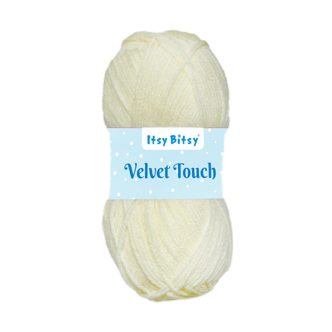 Velvet Touch Knitting/Crochet Yarn 100% Acrylic White 200m 100g