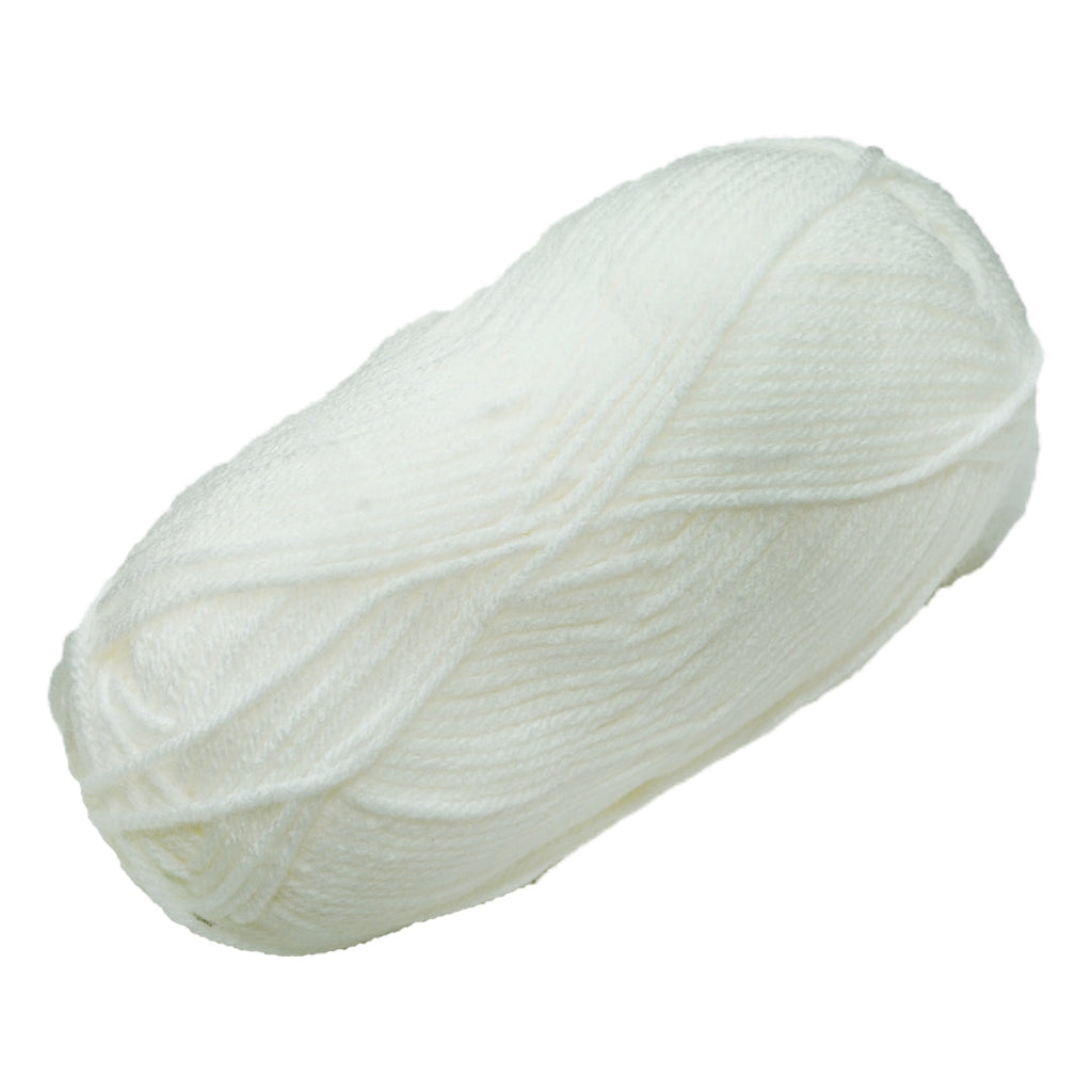 Velvet Touch Knitting/Crochet Yarn 100% Acrylic Lurex - White 200m 100g