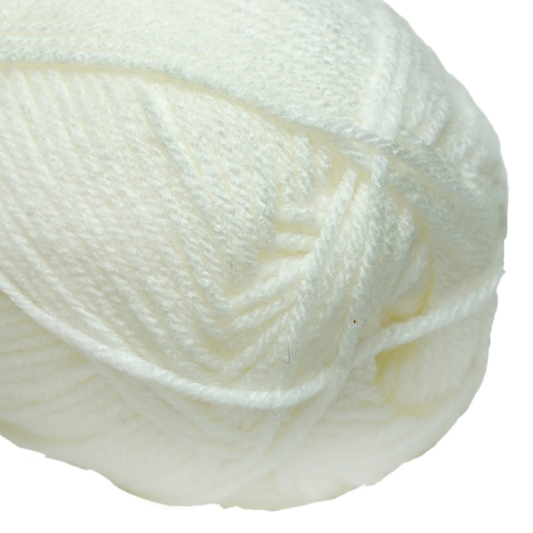 Velvet Touch Knitting/Crochet Yarn 100% Acrylic Lurex - White 200m 100g