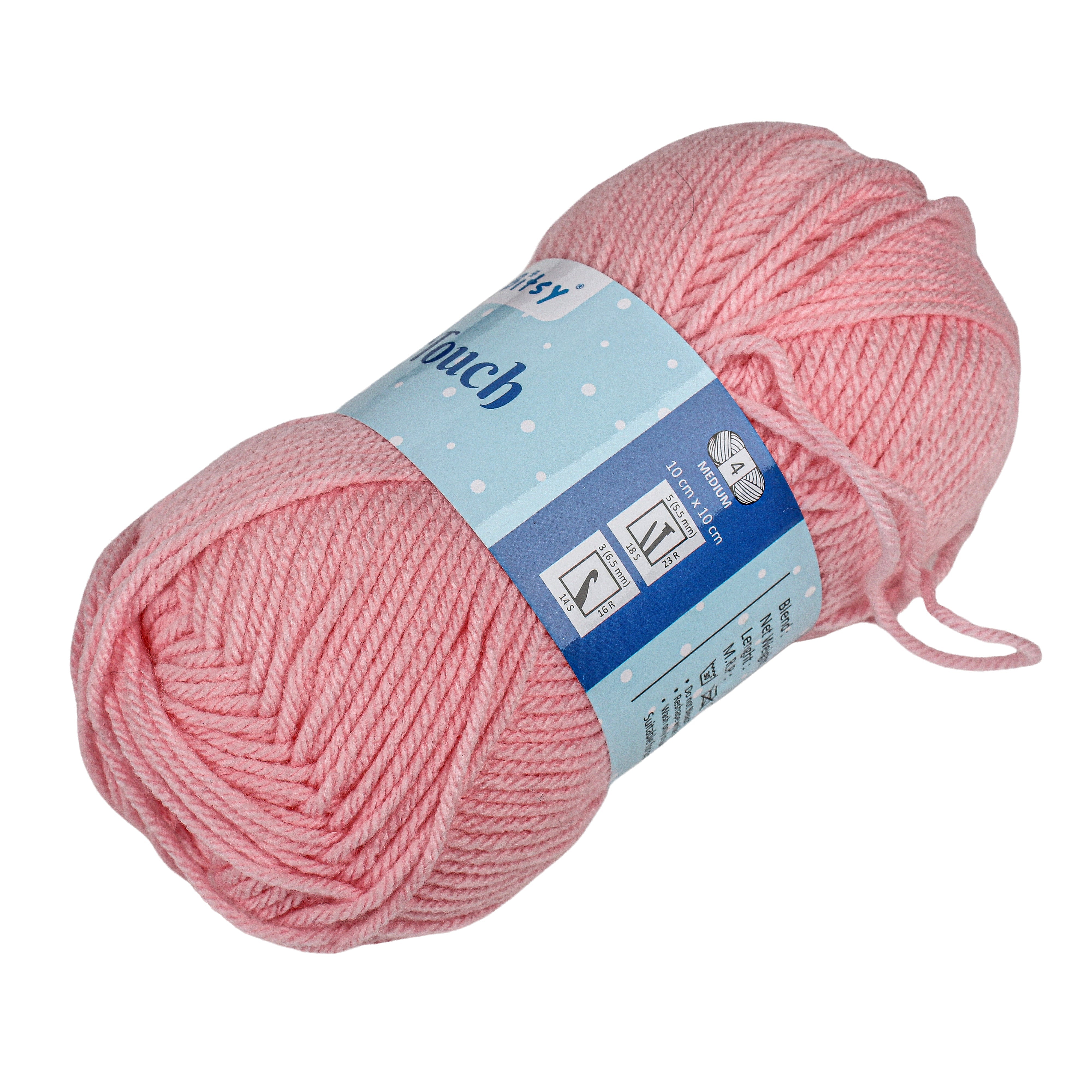 Velvet Touch Knitting/Crochet Yarn 100% Acrylic Peach Pink 200m 100g