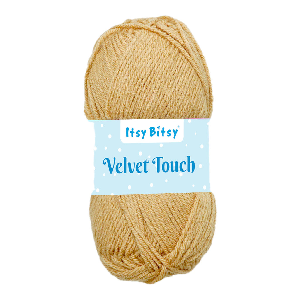 Velvet Touch Knitting/Crochet Yarn 100% Acrylic Light Beige 200m 100g