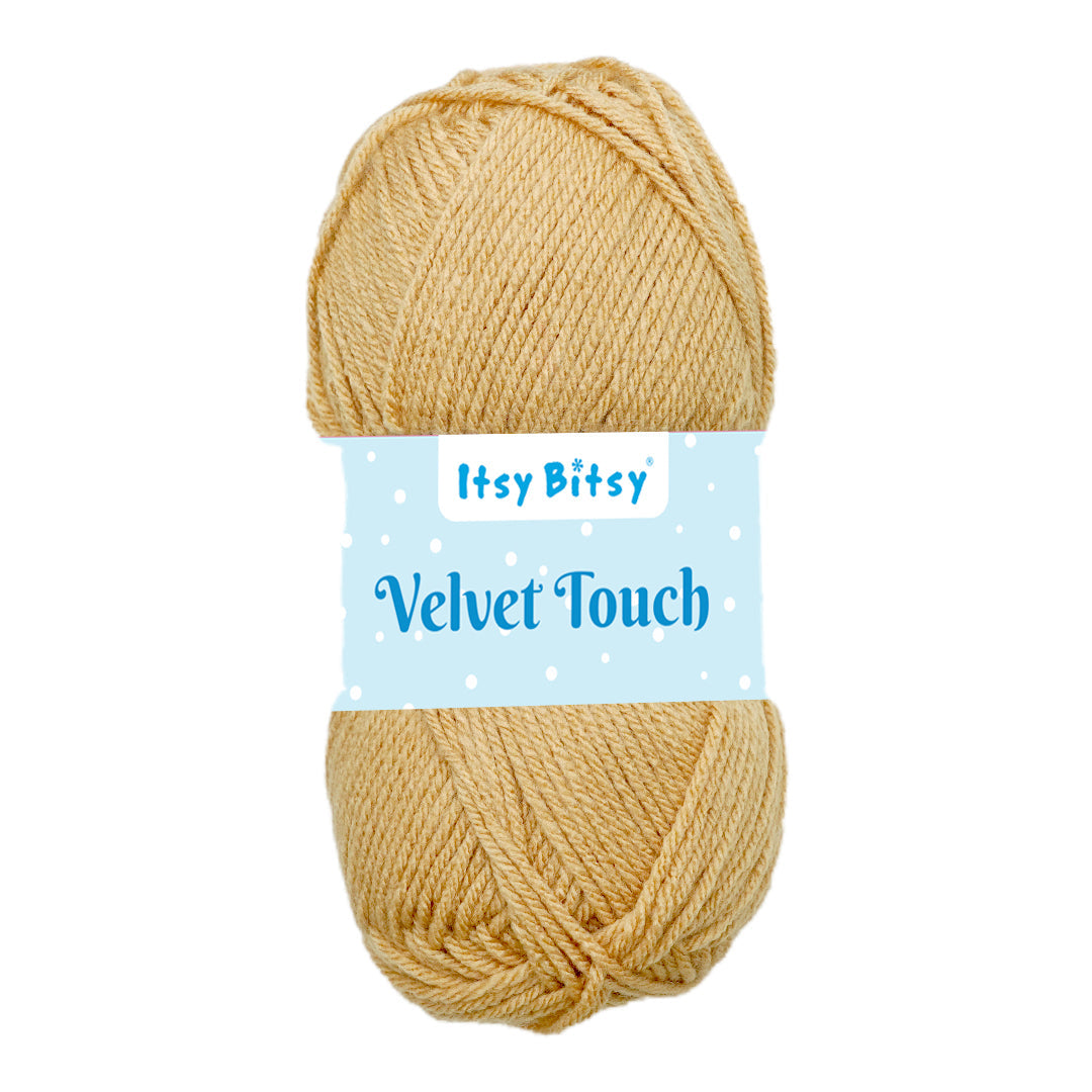 Velvet Touch Knitting/Crochet Yarn 100% Acrylic Light Beige 200m 100g