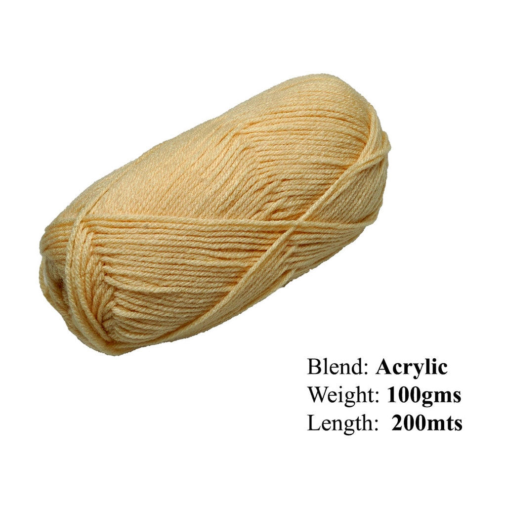 Velvet Touch Knitting/Crochet Yarn 100% Acrylic Wheat 200m 100g