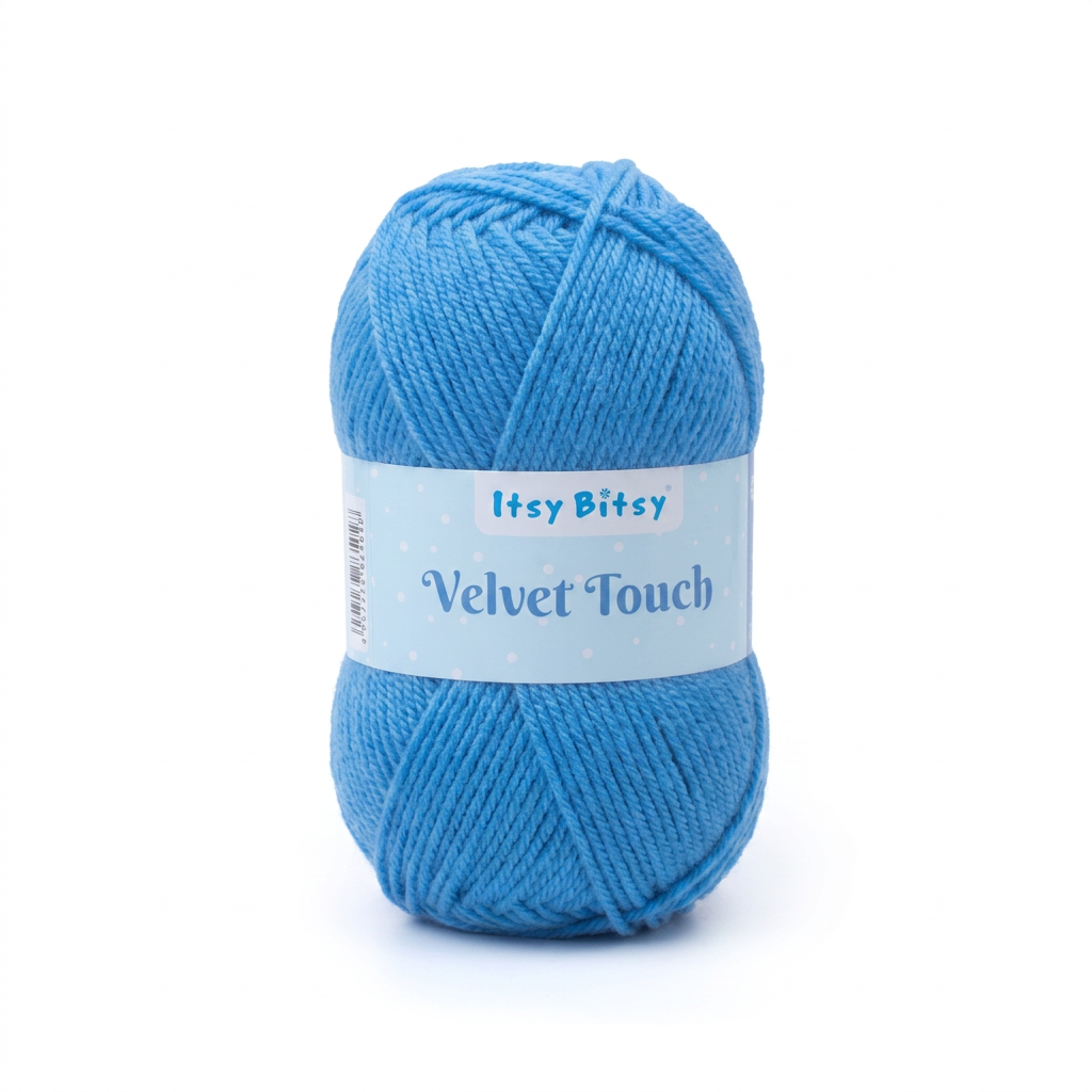 Velvet Touch Knitting/Crochet Yarn 100% Acrylic Ultra Blue 200m 100g