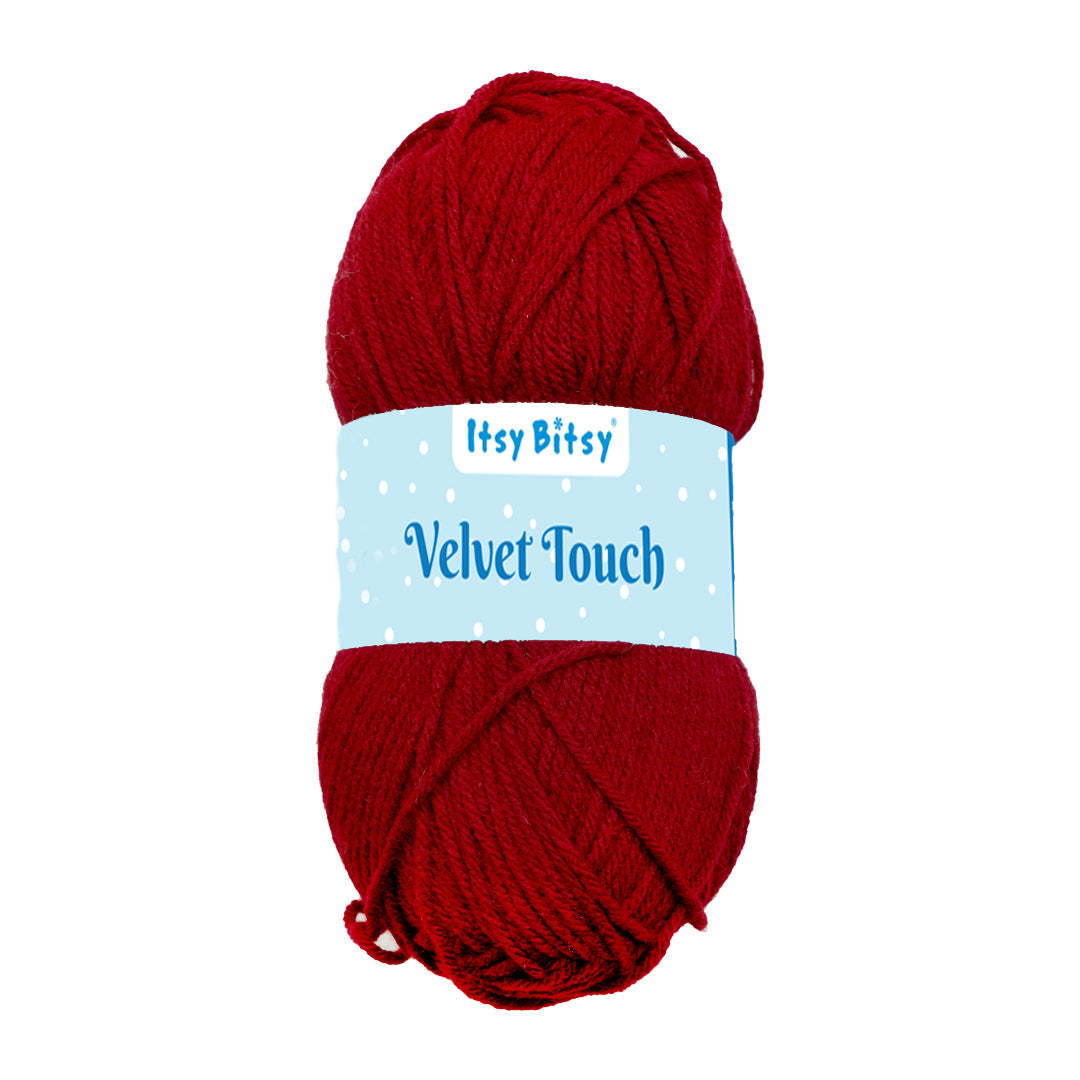 Velvet Touch Knitting/Crochet Yarn 100% Acrylic Burnt Red 200m 100g