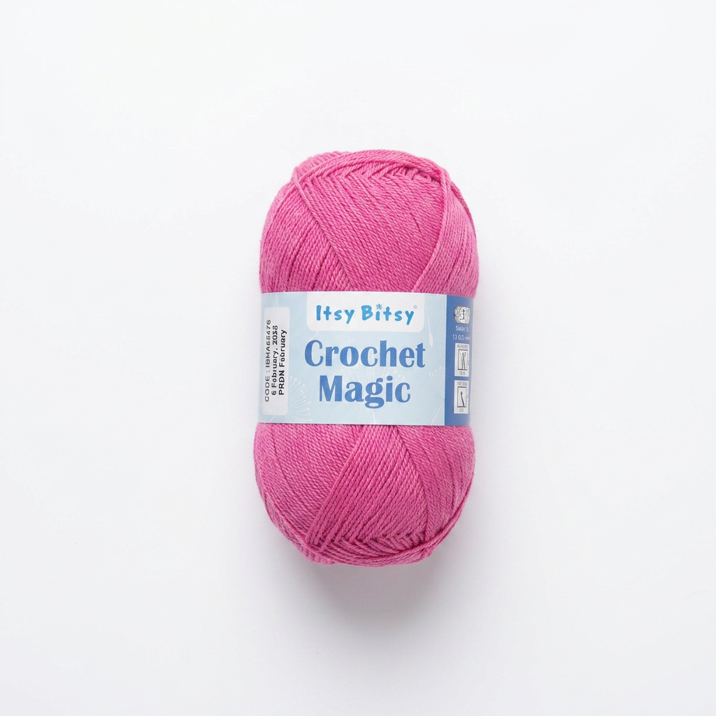Crochet Magic Knitting/Crochet Yarn 100% Acrylic Fuchsia 400m 100g
