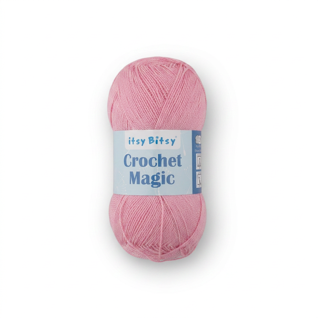 Crochet Magic Knitting/Crochet Yarn 100% Acrylic Baby Pink 400m 100g